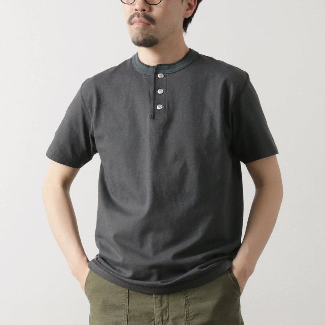 BARNS OUTFITTERS / Cozun Knitting Henry Neck Short Sleeve T-shirt SP Buttonworks