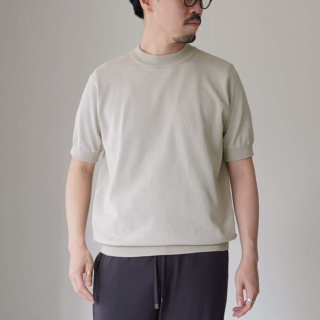 RINASCENTE / Hybrid Washable Mock Neck Knit T-Shirt