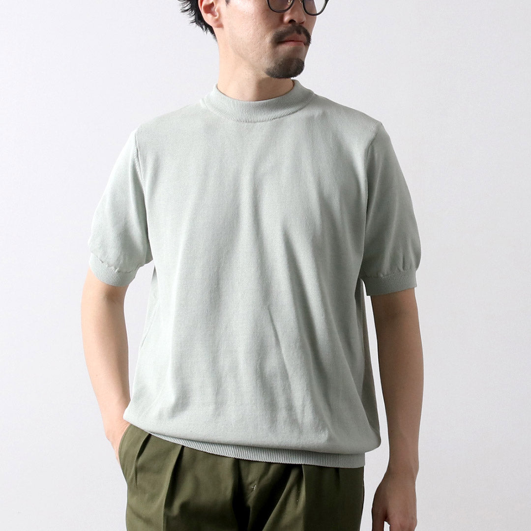 RINASCENTE / Hybrid Washable Mock Neck Knit T-Shirt