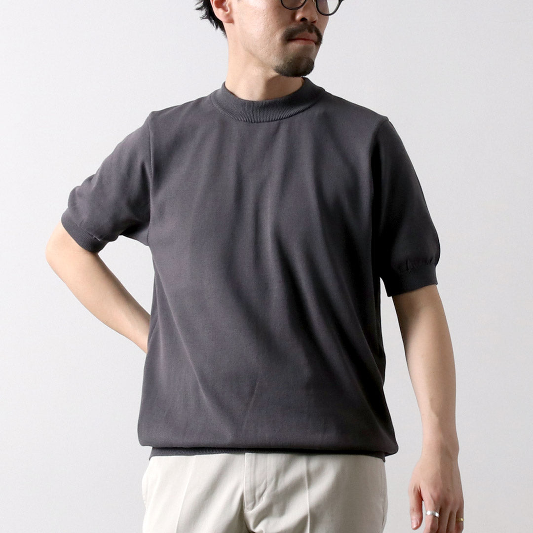RINASCENTE / Hybrid Washable Mock Neck Knit T-Shirt