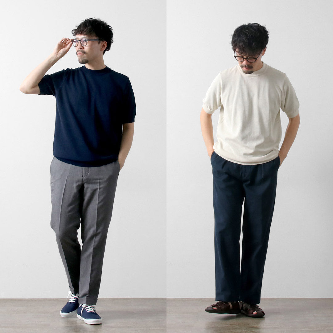 RINASCENTE / Hybrid Washable Mock Neck Knit T-Shirt