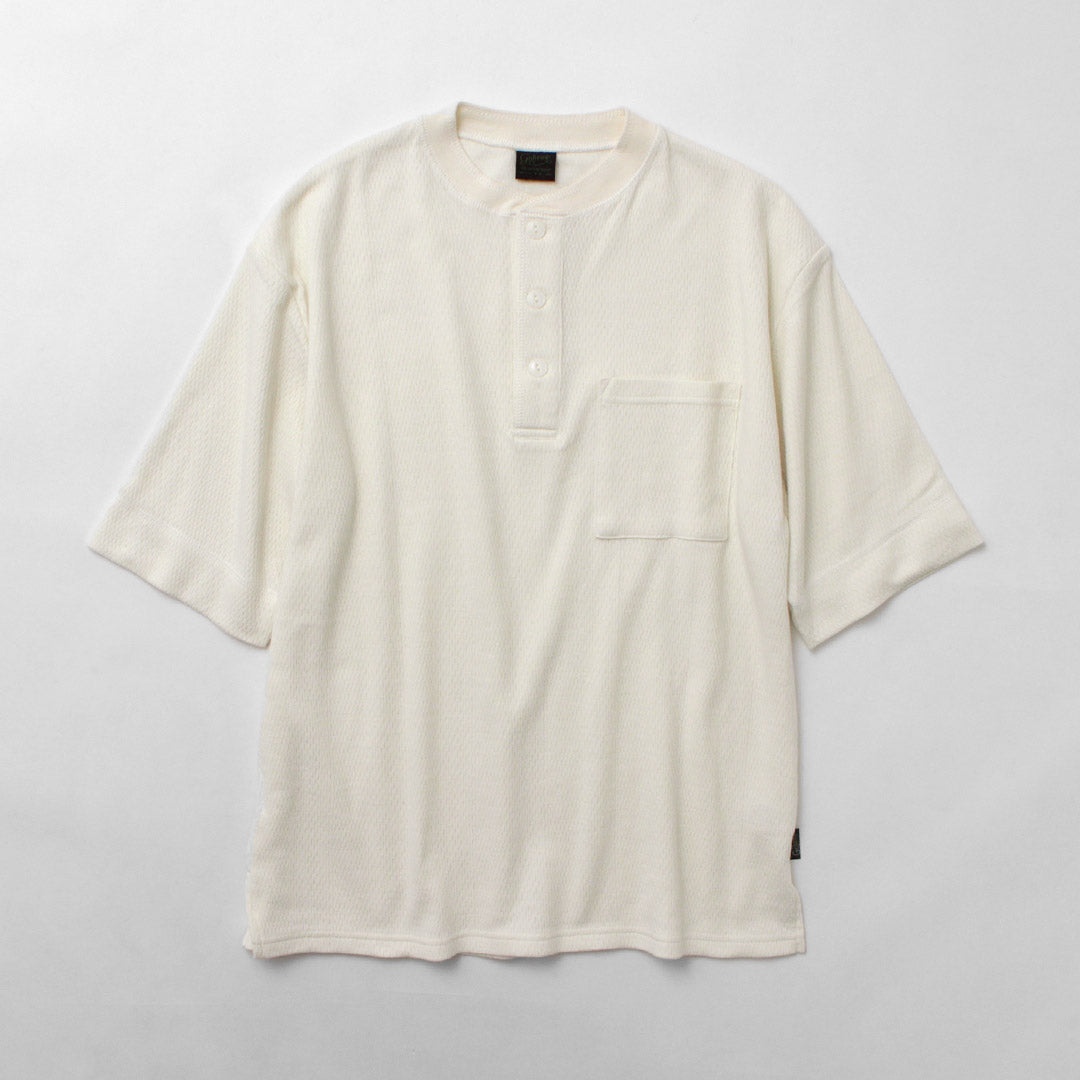 GOHEMP / Multi-Rib Henley Neck Pocket T-Shirt