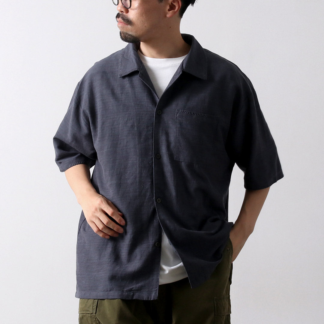 GOHEMP / Hemp Cotton Bamboo Yururi Embroidery Shirt
