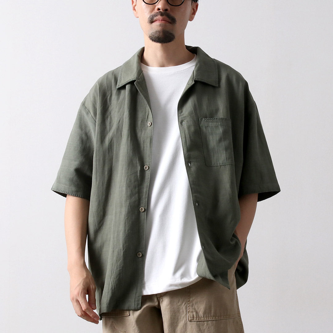 GOHEMP / Hemp Cotton Bamboo Yururi Embroidery Shirt