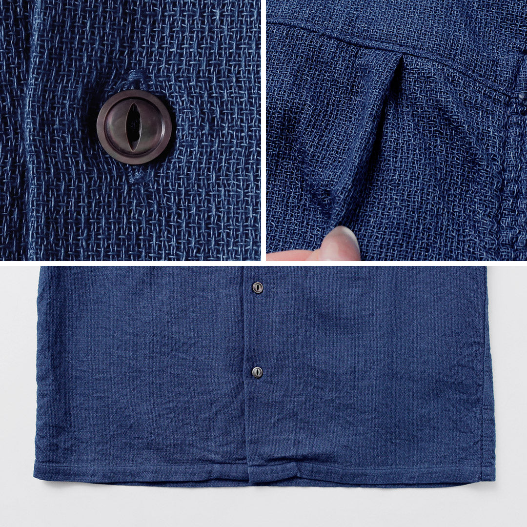 FOB FACTORY / F3508 Indigo Gauze Holiday Shirt
