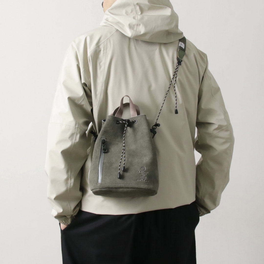 AS2OV / Water-repellent Suede Drawstring Bag