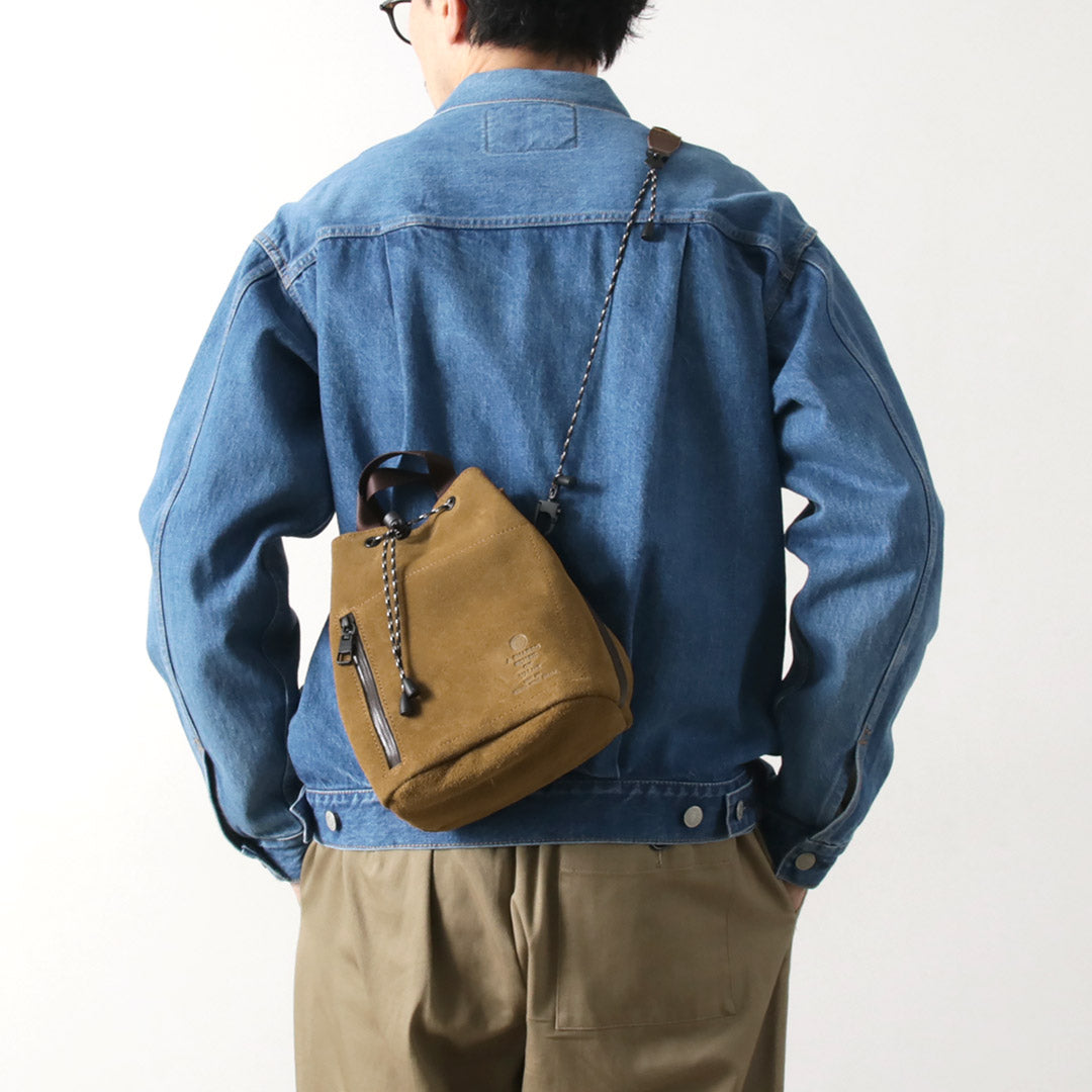 AS2OV / Water-repellent Suede Drawstring Bag