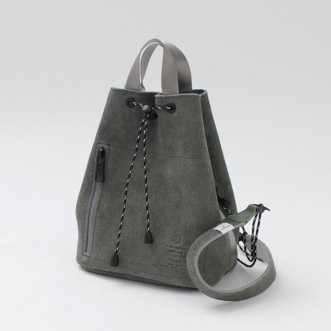 AS2OV / Water-repellent Suede Drawstring Bag