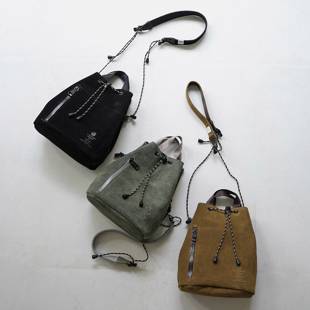 AS2OV / Water-repellent Suede Drawstring Bag