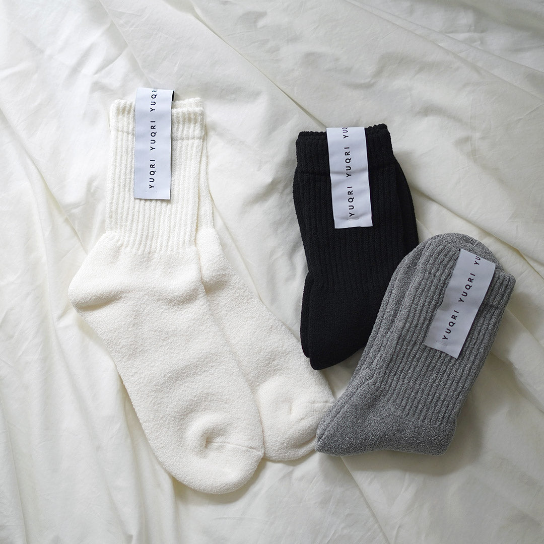 YUQRI / Puffy Puff Pile Short Crew Socks