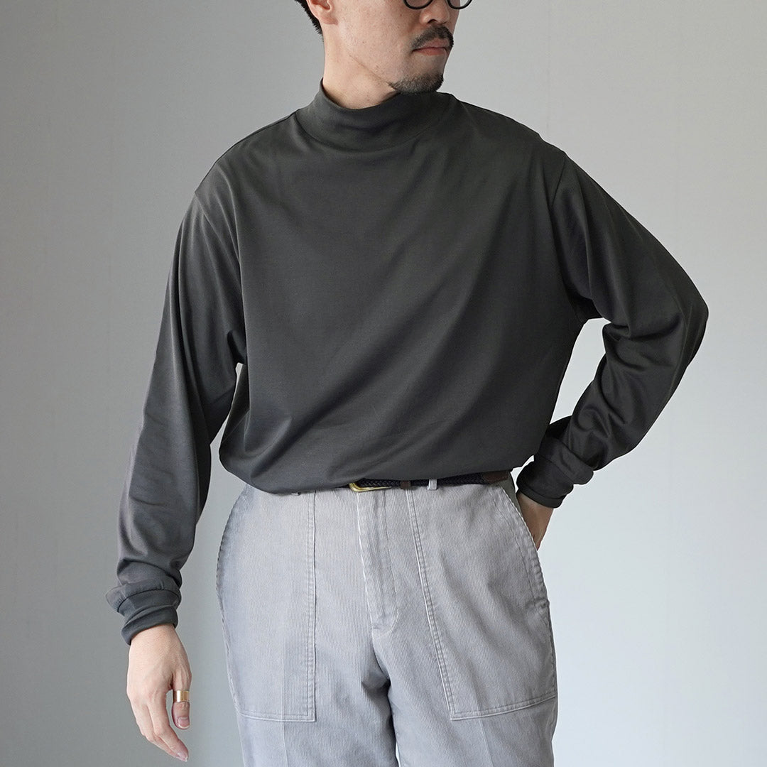 HANDVAERK / 60/2 Mock Neck Long Sleeve T-Shirt