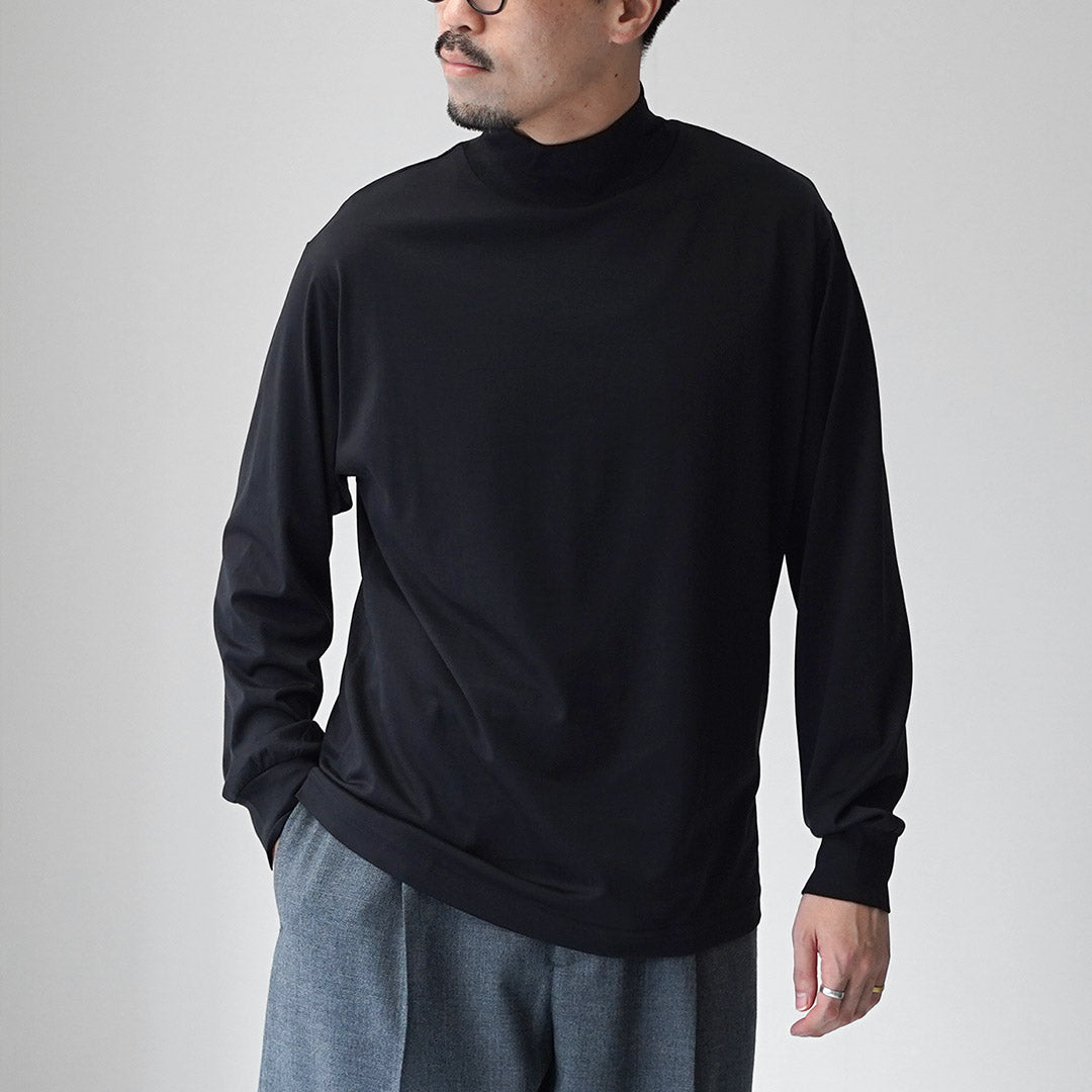 HANDVAERK / 60/2 Mock Neck Long Sleeve T-Shirt