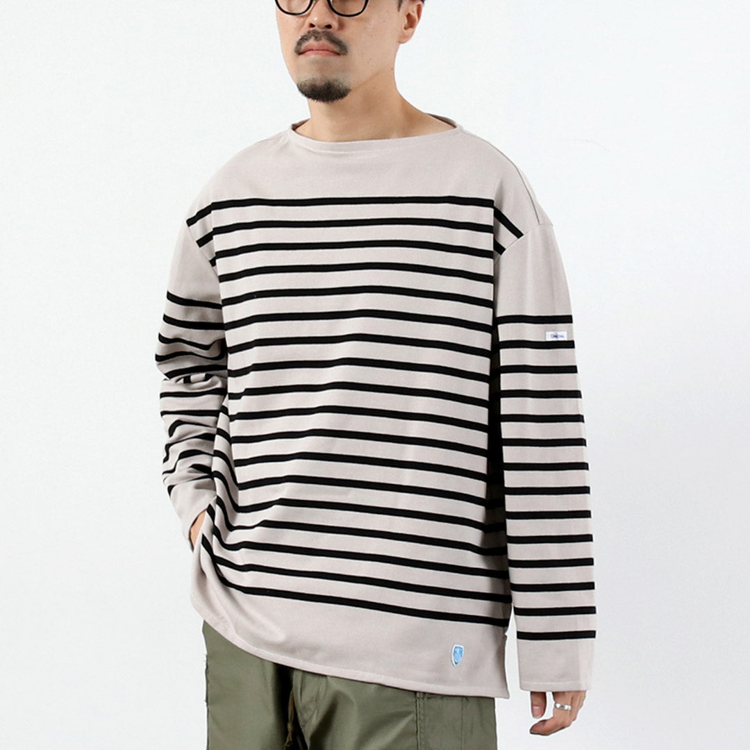 ORCIVAL / Relaxed Fit Boat Neck Long Sleeve Pullover