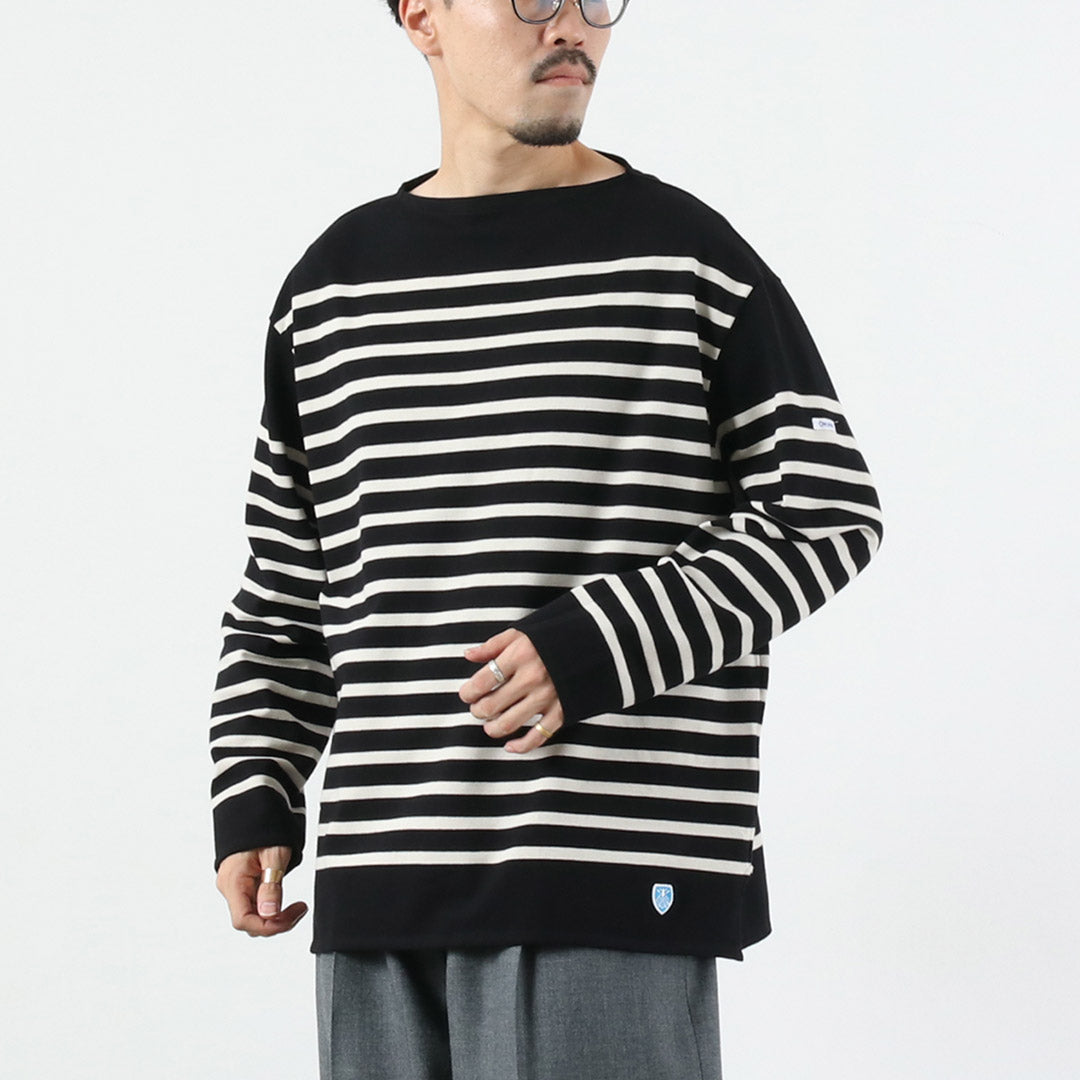 ORCIVAL / Relaxed Fit Boat Neck Long Sleeve Pullover