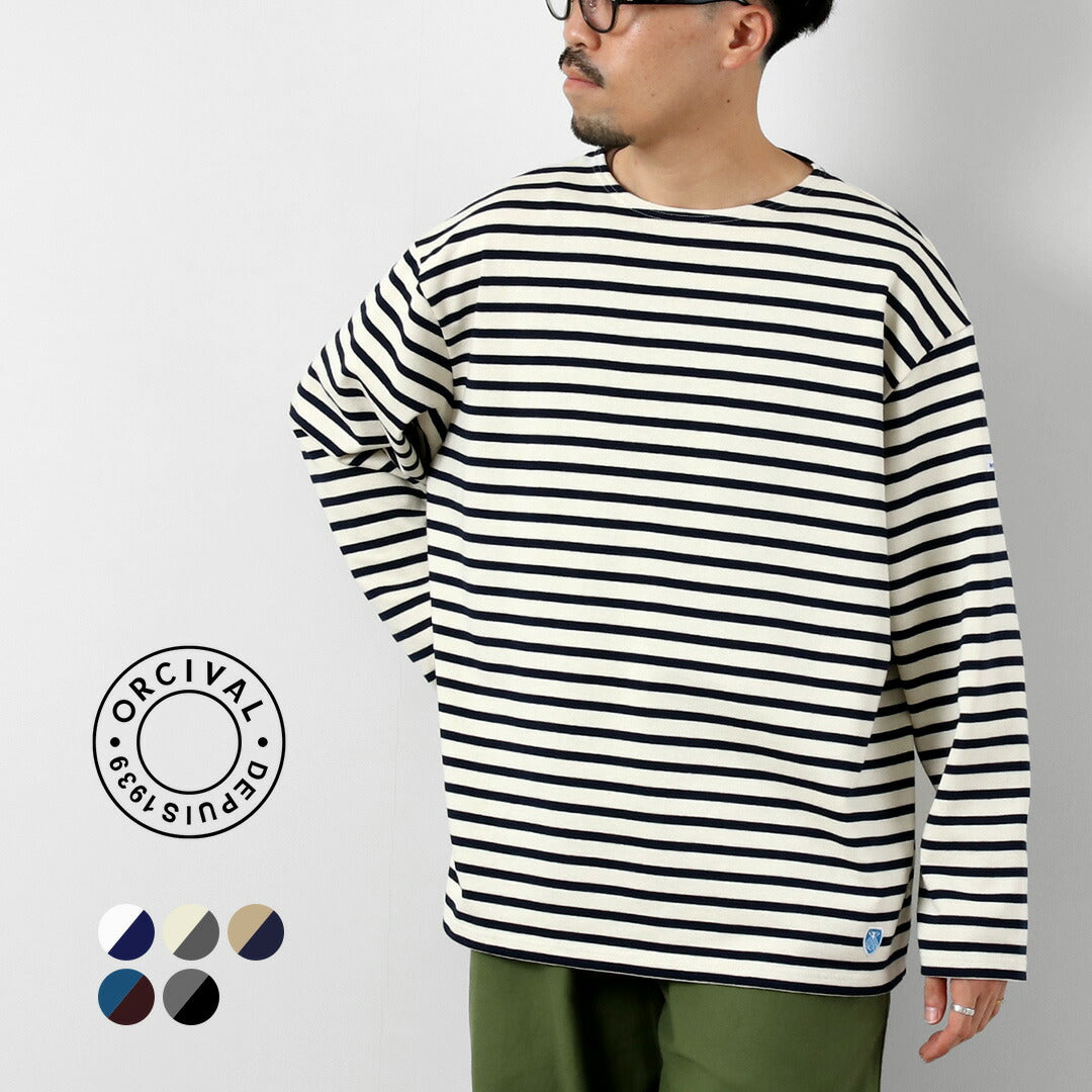 ORCIVAL / Striped Crew Neck Long Sleeve Pullover