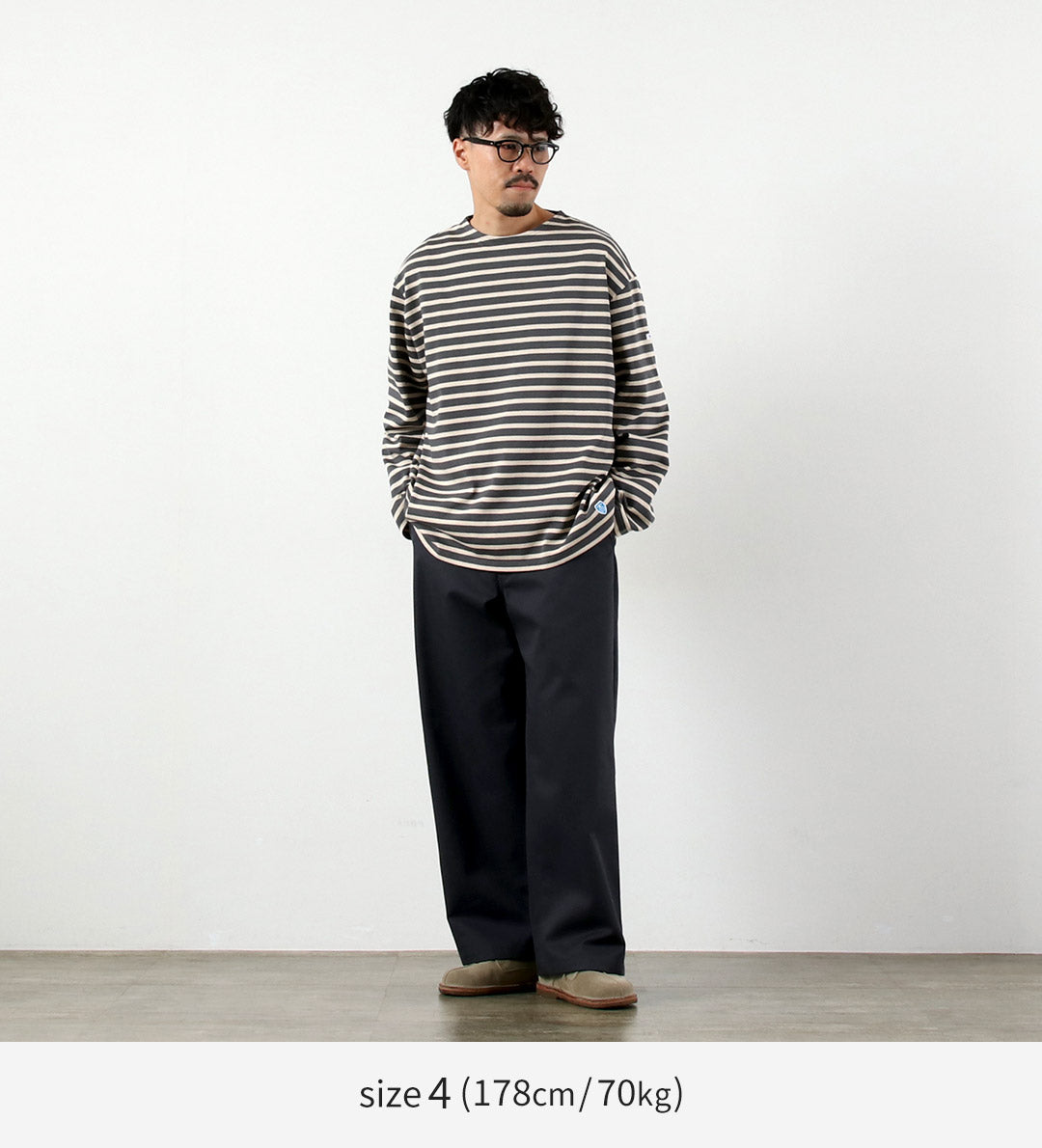 ORCIVAL / Striped Crew Neck Long Sleeve Pullover