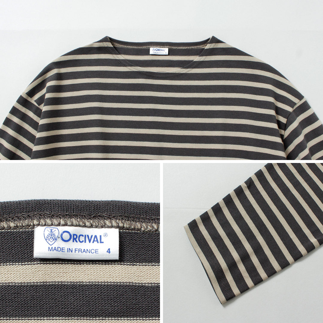 ORCIVAL / Striped Crew Neck Long Sleeve Pullover