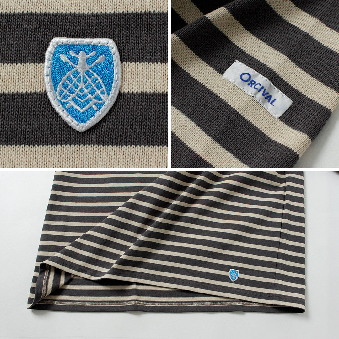 ORCIVAL / Striped Crew Neck Long Sleeve Pullover