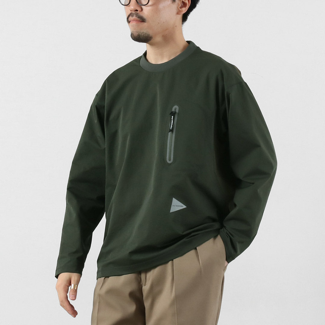 AND WANDER / Hybrid Warm Pocket Long Sleeve T-Shirt