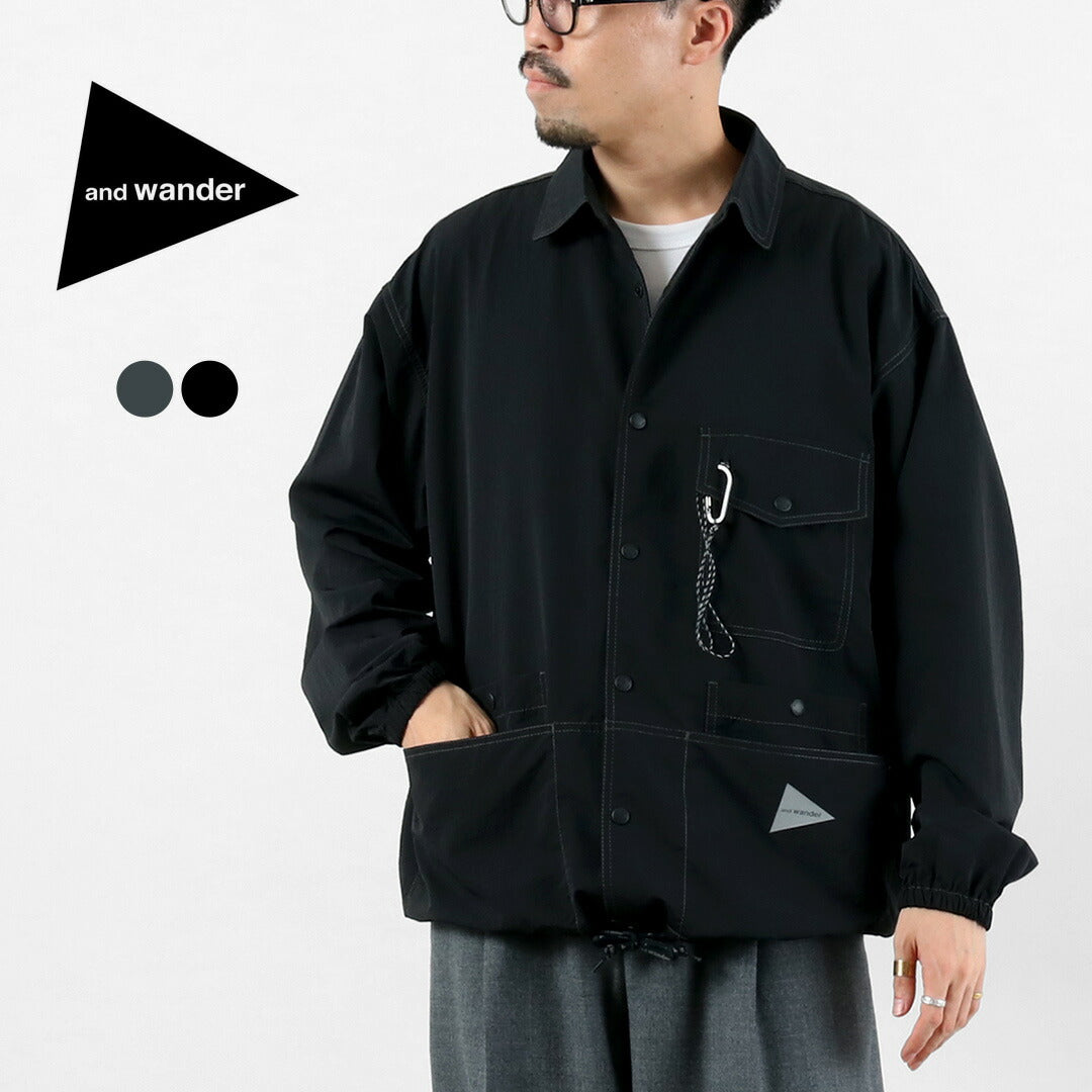 AND WANDER / Crinkle Nylon Shirt Jacket