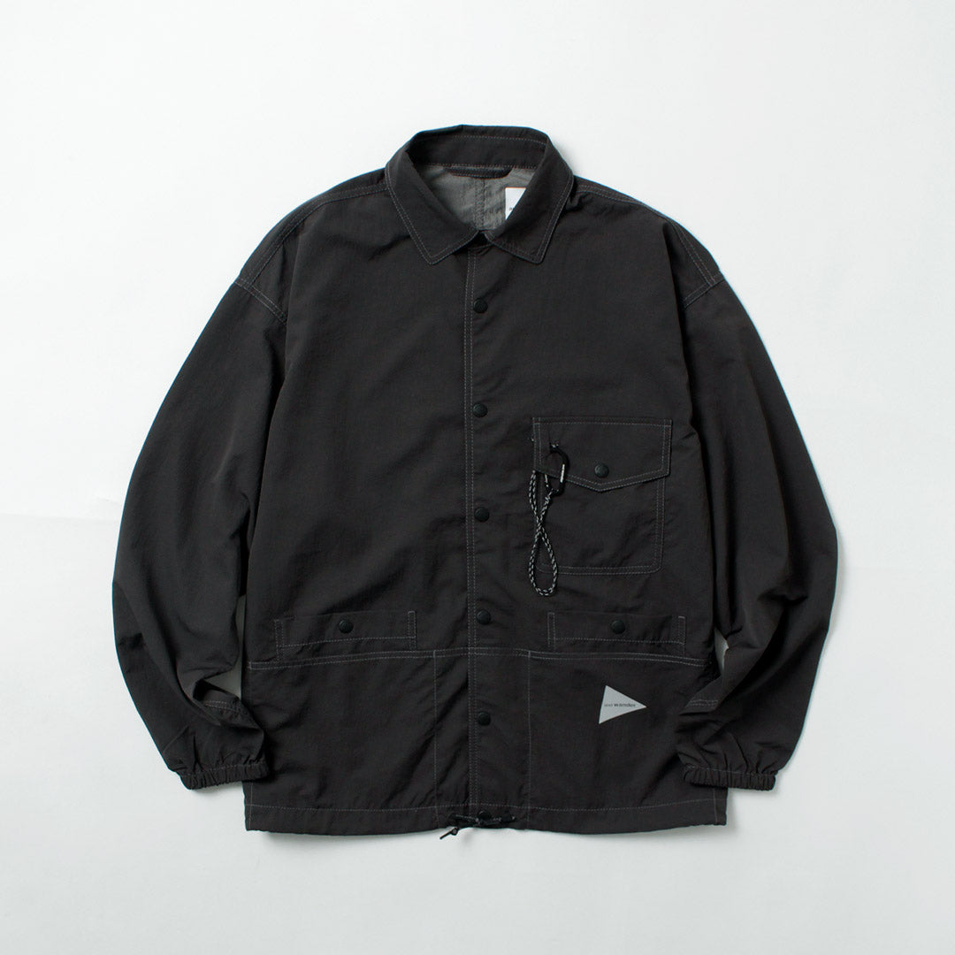 AND WANDER / Crinkle Nylon Shirt Jacket
