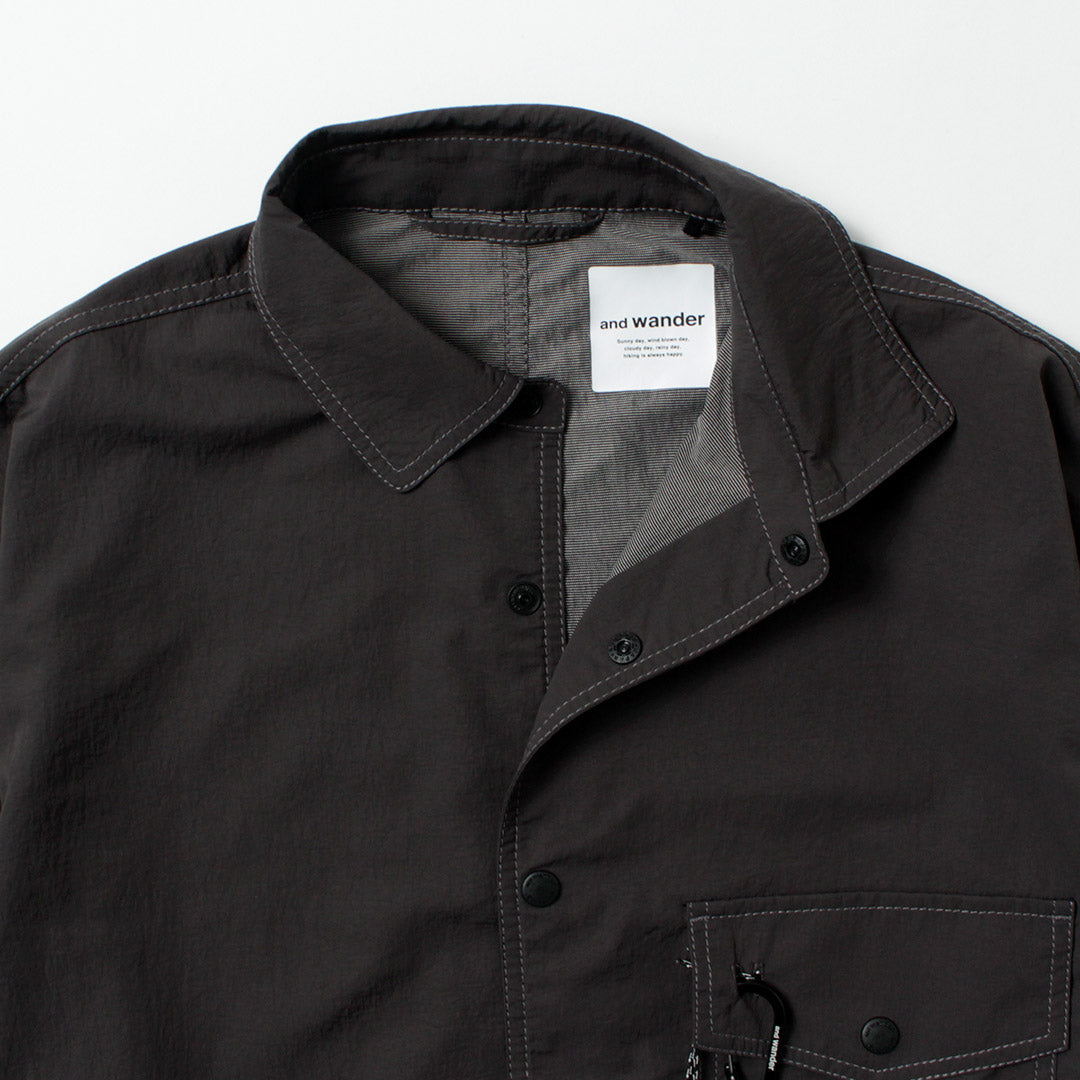 AND WANDER / Crinkle Nylon Shirt Jacket