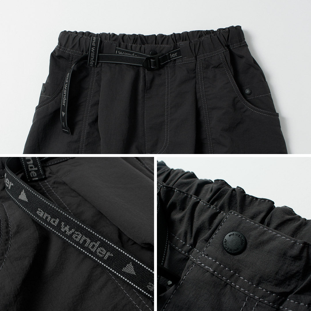 AND WANDER / Pantalon en nylon froissé