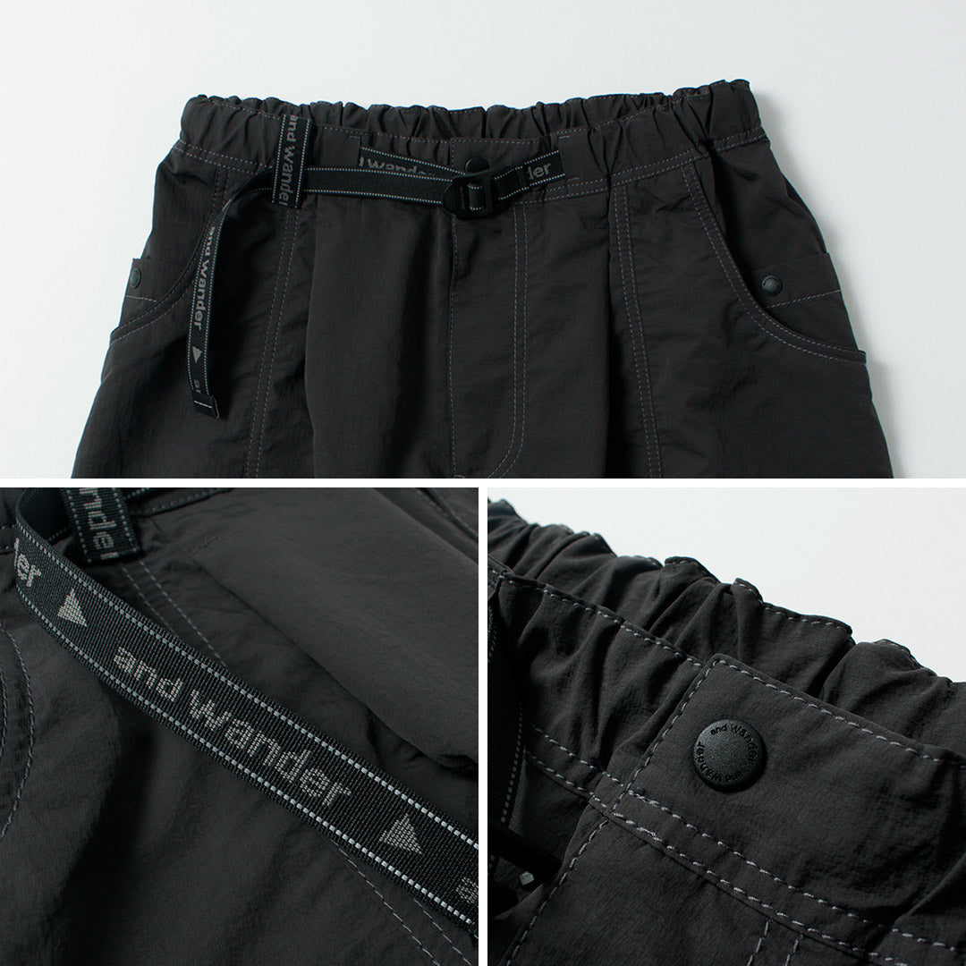AND WANDER / Crinkle Nylon Pants