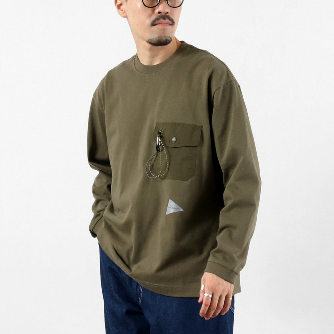 AND WANDER / Heavy Cotton Pocket Long Sleeve T-Shirt