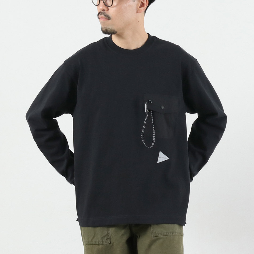 AND WANDER / Heavy Cotton Pocket Long Sleeve T-Shirt
