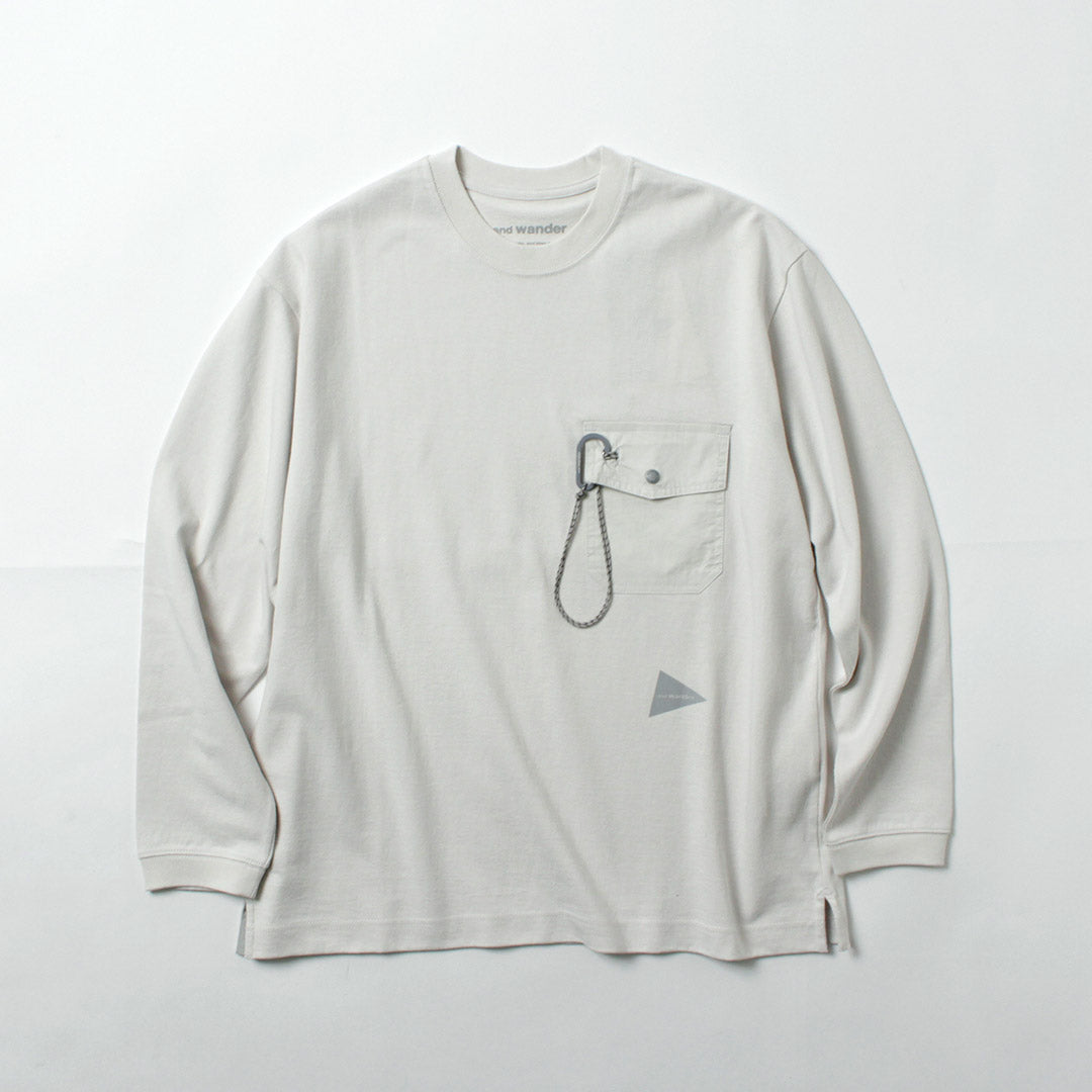 AND WANDER / Heavy Cotton Pocket Long Sleeve T-Shirt