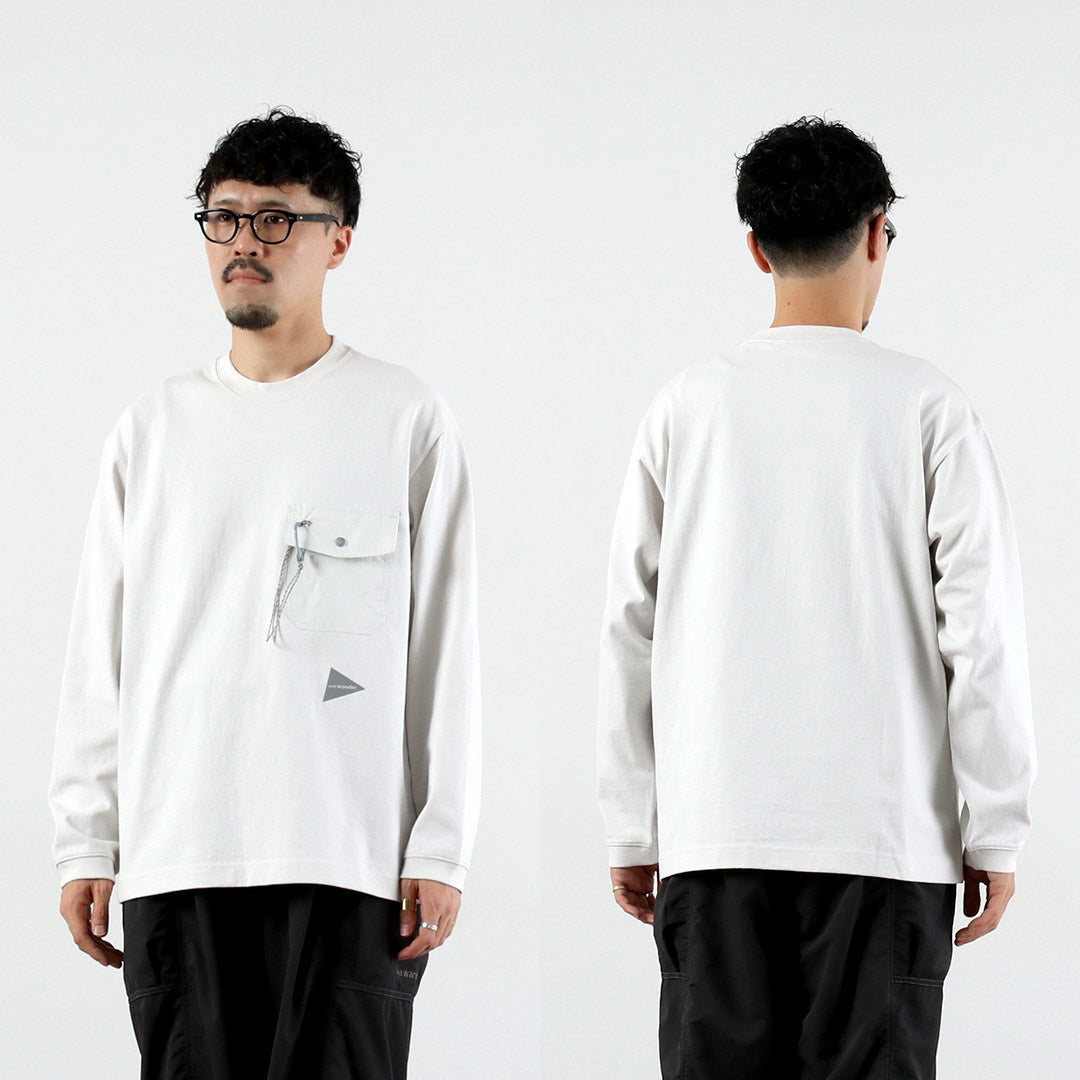AND WANDER / Heavy Cotton Pocket Long Sleeve T-Shirt