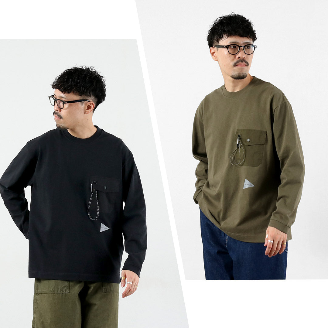 AND WANDER / Heavy Cotton Pocket Long Sleeve T-Shirt