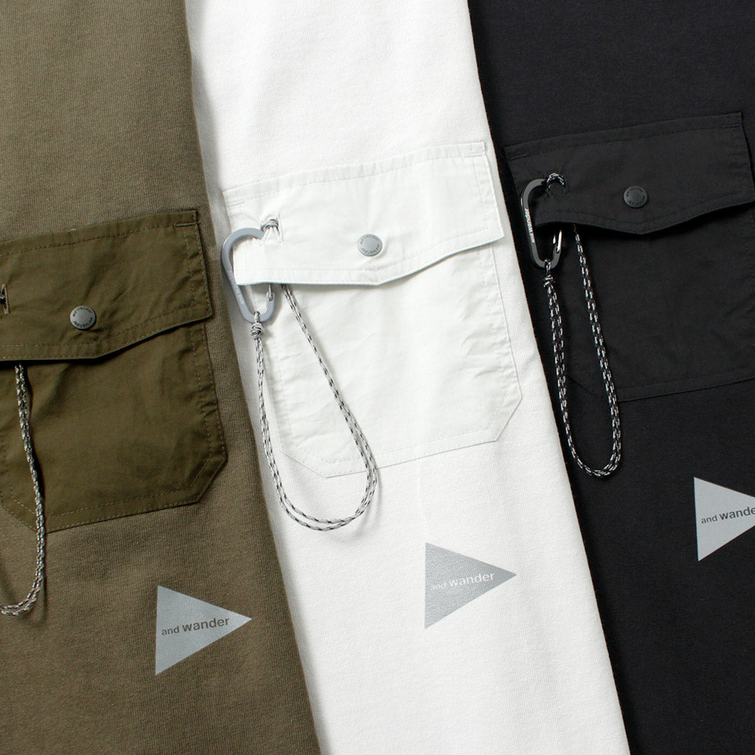 AND WANDER / Heavy Cotton Pocket Long Sleeve T-Shirt