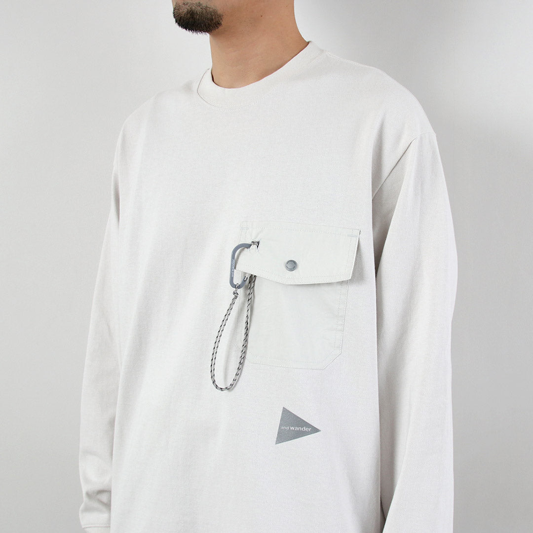 AND WANDER / Heavy Cotton Pocket Long Sleeve T-Shirt
