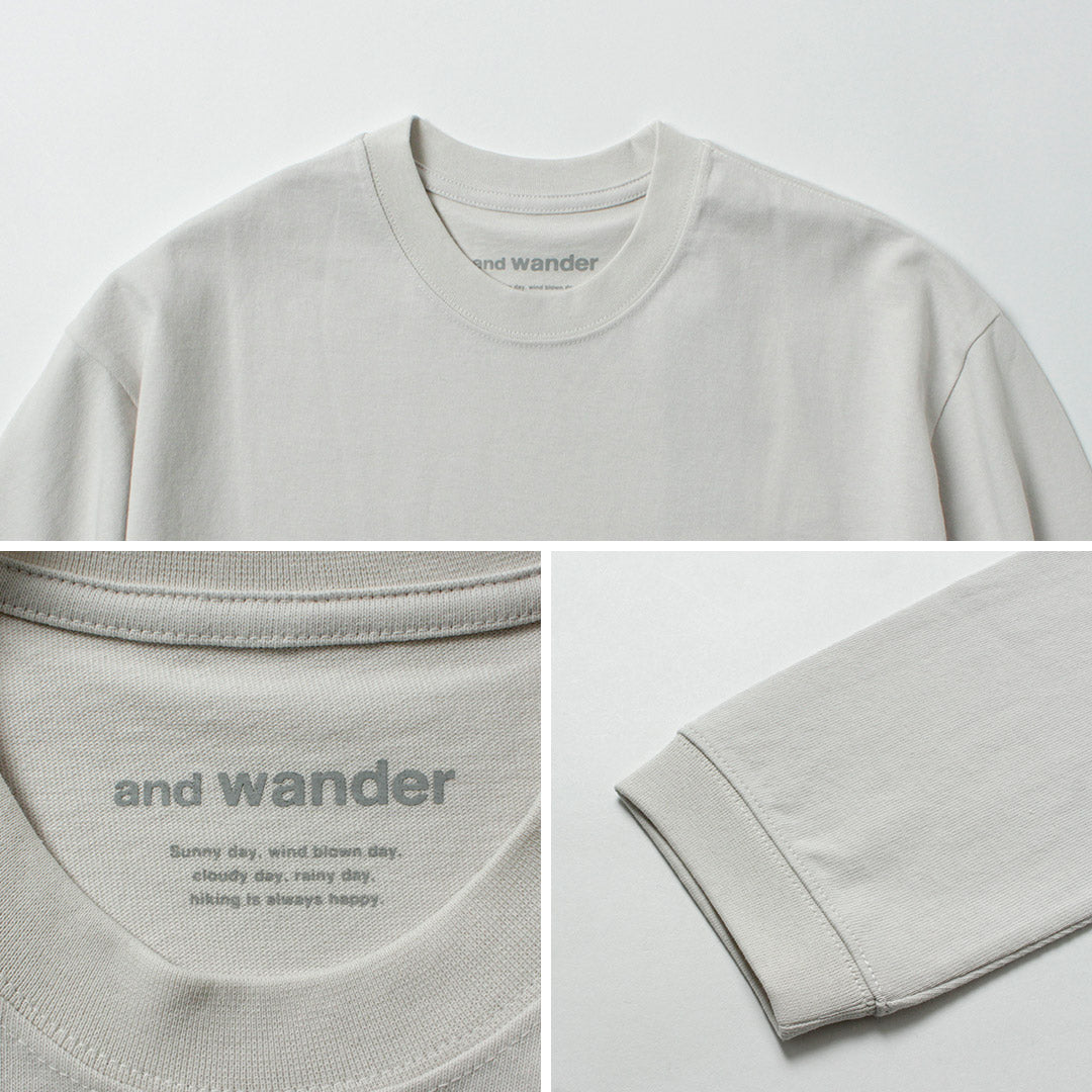 AND WANDER / Heavy Cotton Pocket Long Sleeve T-Shirt