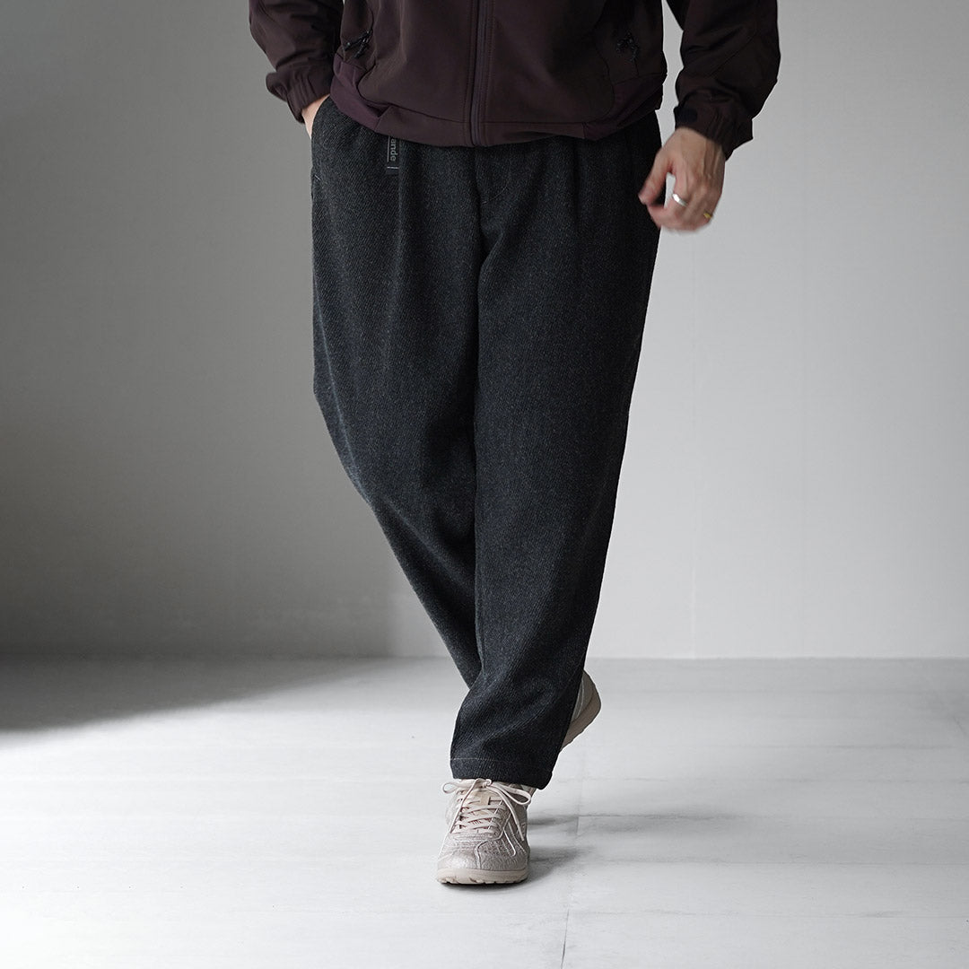 AND WANDER / REWOOL Tweed Tapered Pants