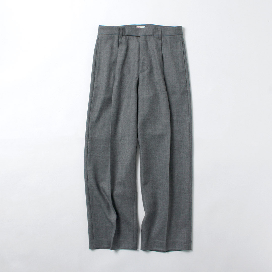 TRADITIONAL WEATHERWEAR / Union Slacks 102L Dry Wool Twill Tucked Semi-Wide Pants
