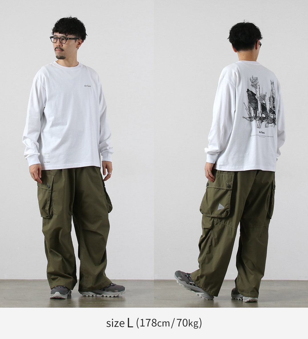 WILDTHINGS / Nowartt Howling Wolf Long Sleeve T-Shirt