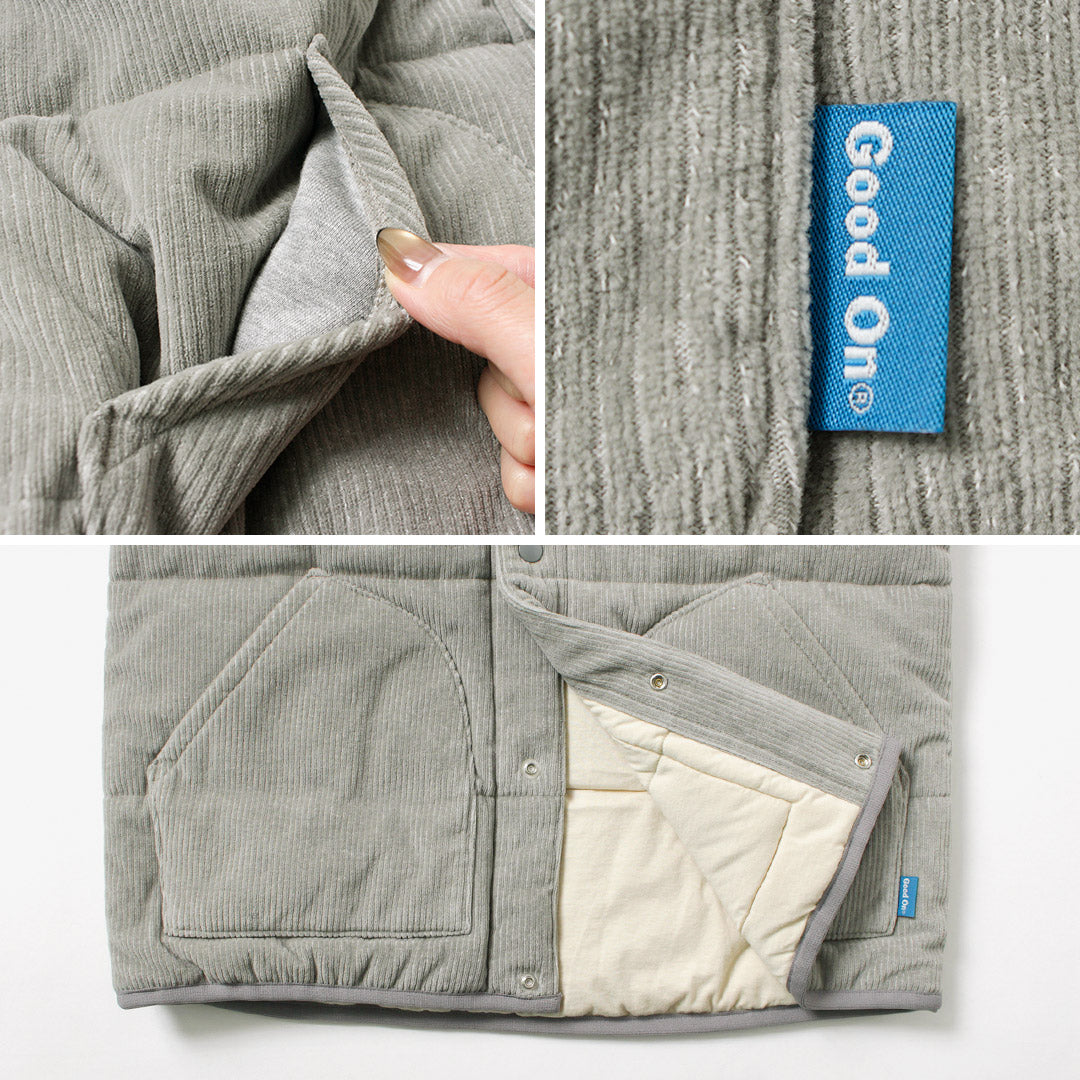 GOOD ON / 針織燈芯絨波卡波卡背心光電子