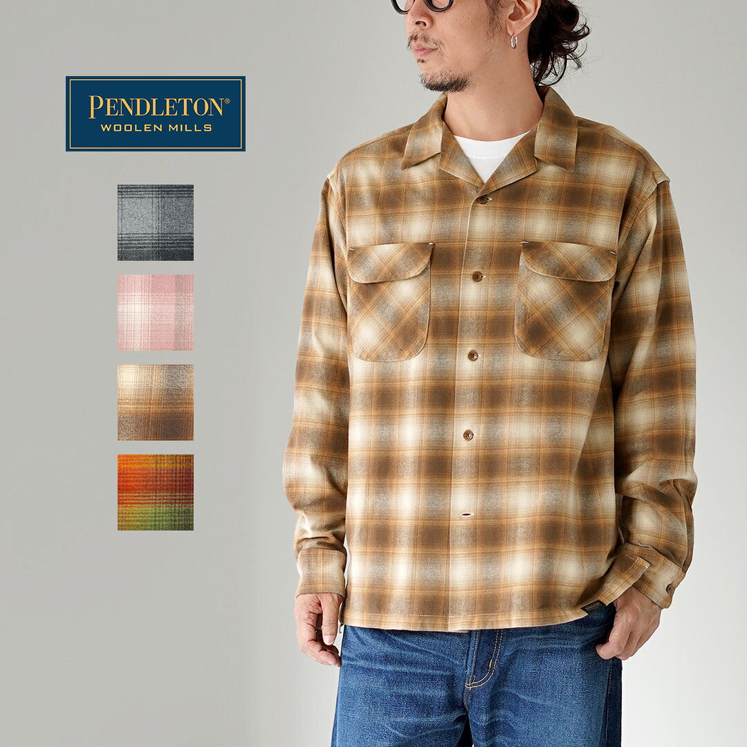 PENDLETON / Flannel Check Open-Collar Shirt