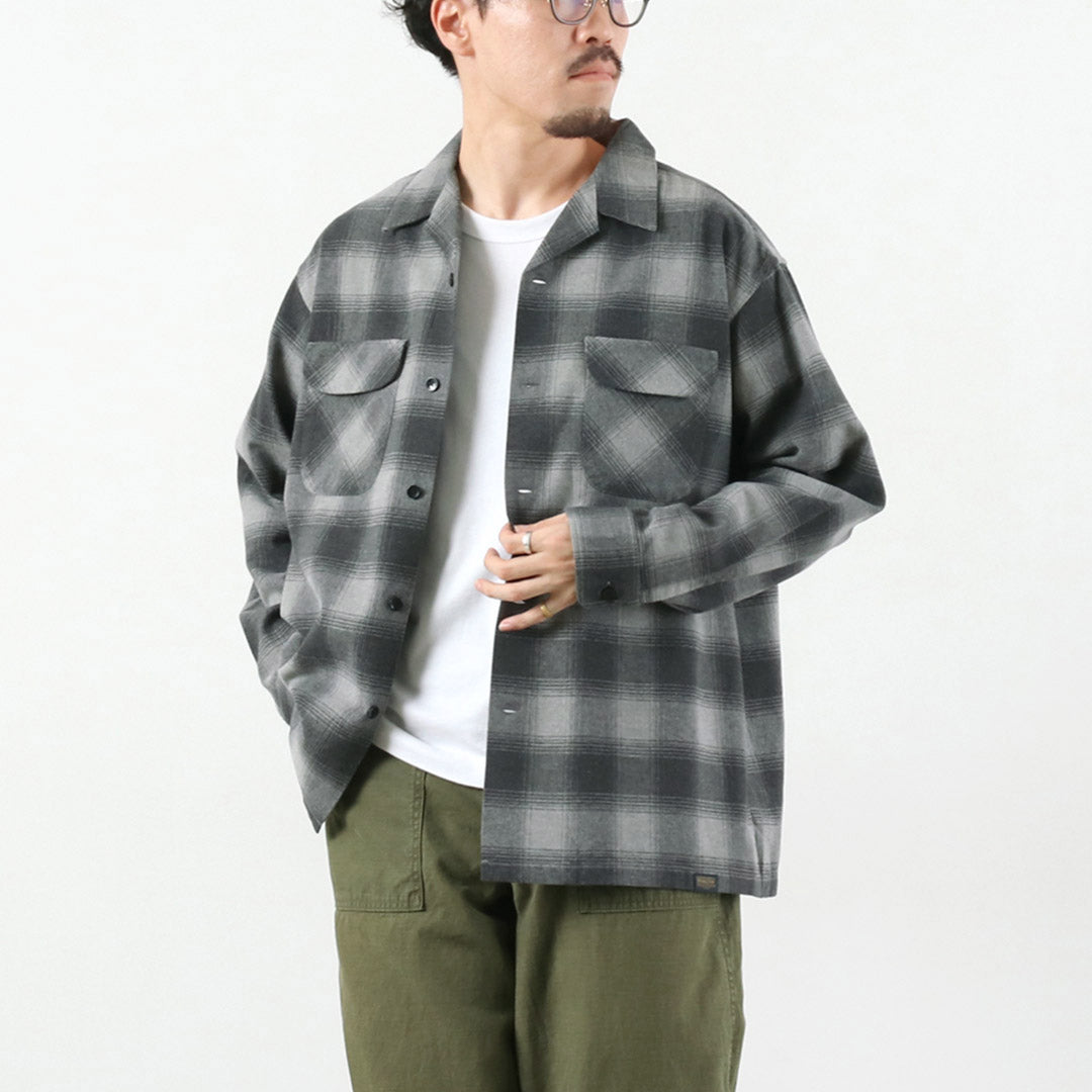 PENDLETON / Flannel Check Open-Collar Shirt