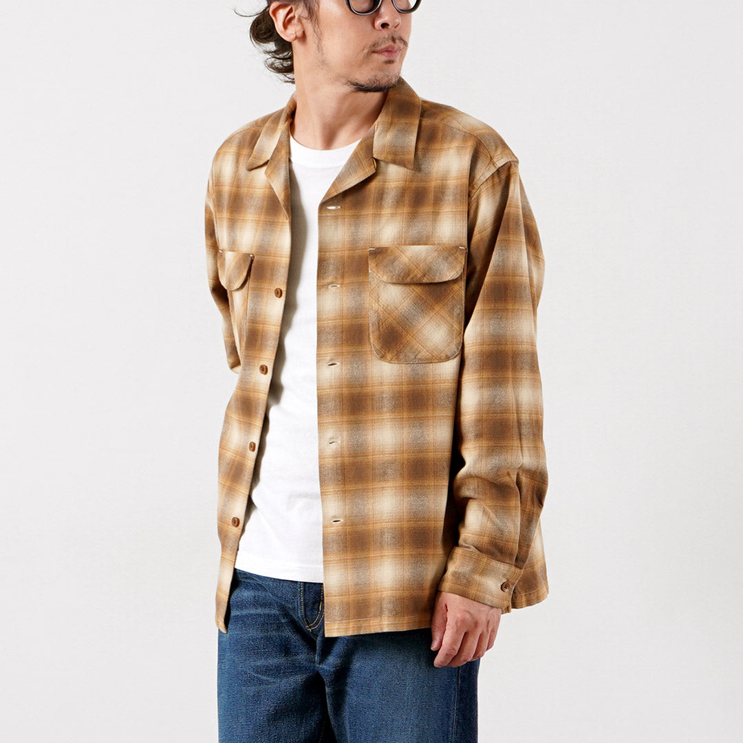 PENDLETON / Flannel Check Open-Collar Shirt