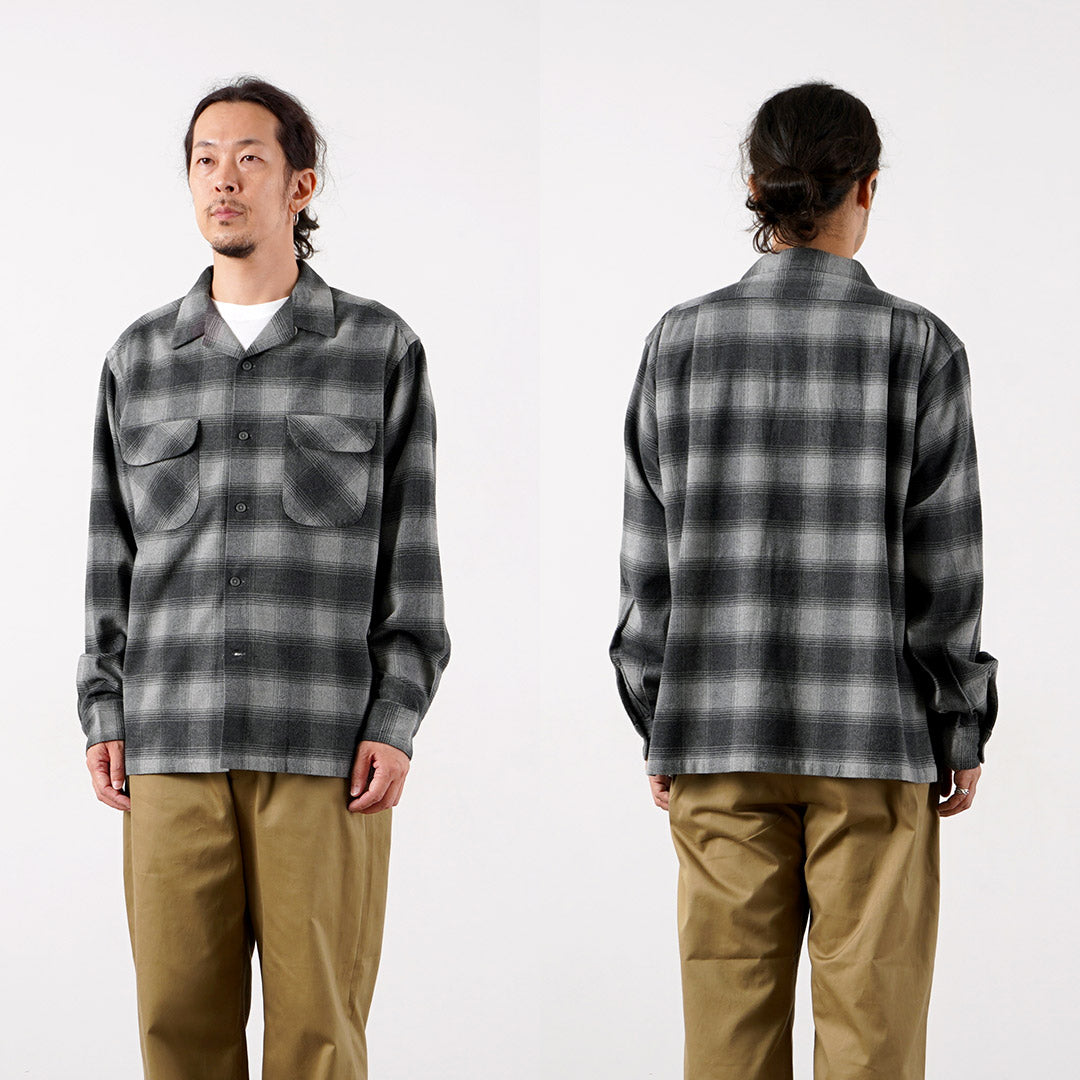 PENDLETON / Flannel Check Open-Collar Shirt