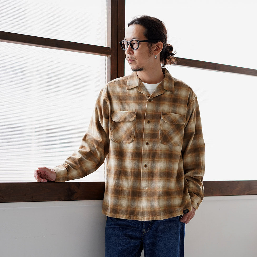 PENDLETON / Flannel Check Open-Collar Shirt