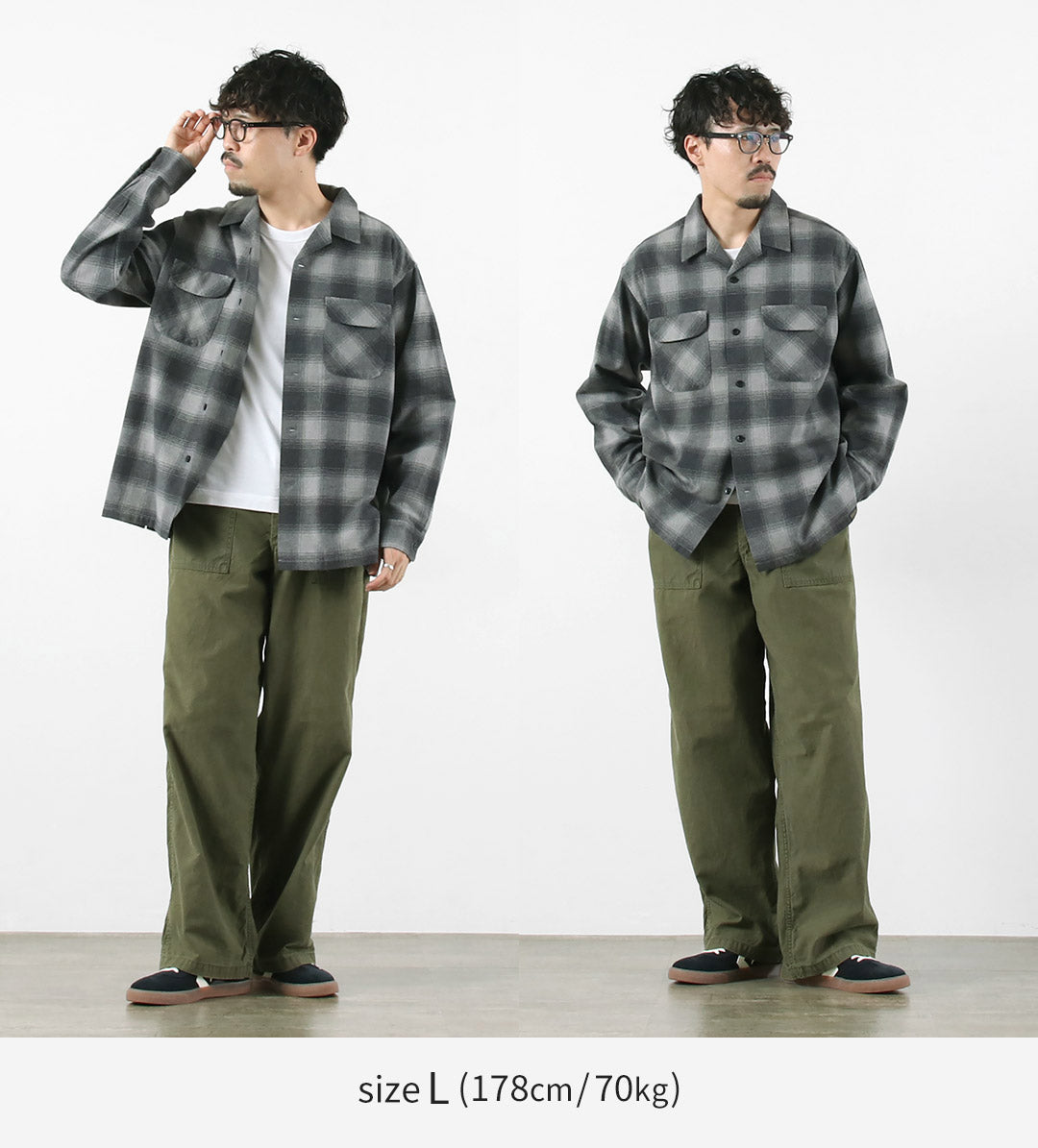 PENDLETON / Flannel Check Open-Collar Shirt