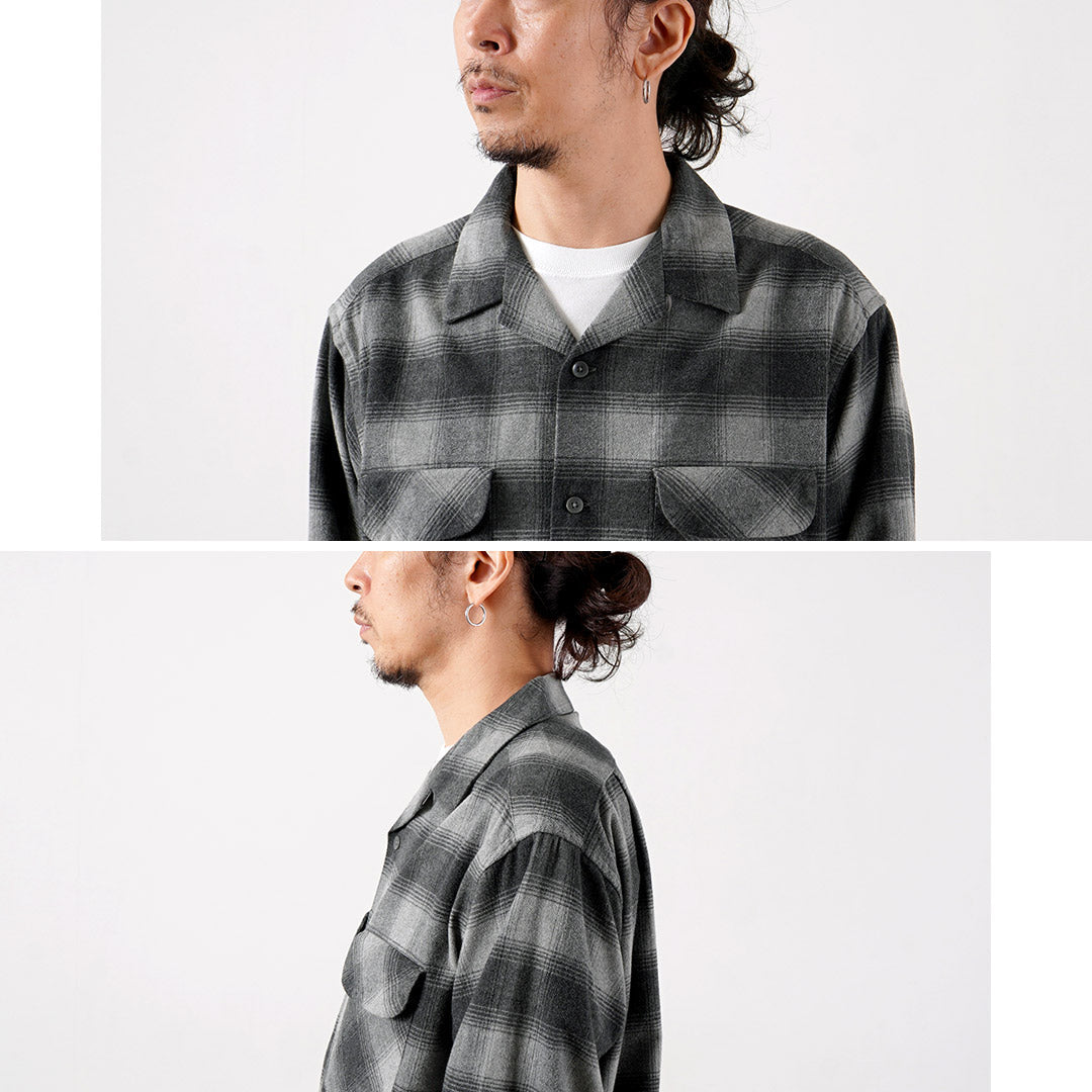 PENDLETON / Flannel Check Open-Collar Shirt