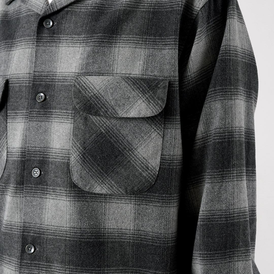 PENDLETON / Flannel Check Open-Collar Shirt