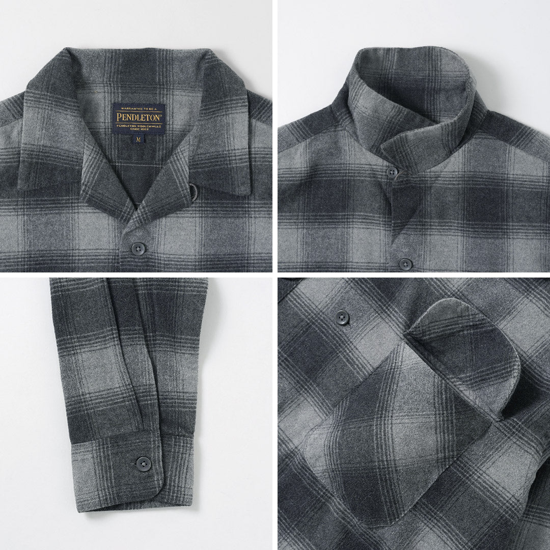 PENDLETON / Flannel Check Open-Collar Shirt