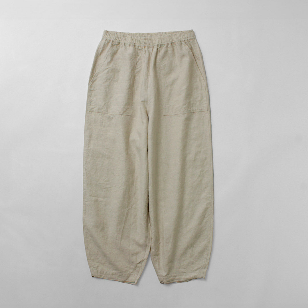 KEMA DESIGNS / Linen Cotton Cloth Wide Tapered Easy Pants